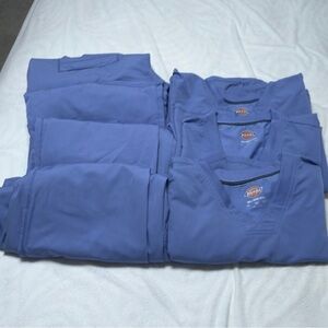 Dickies Men’s Ceil Blue Scrubs | 3 XL Tops and 4 XL Tall Pants |